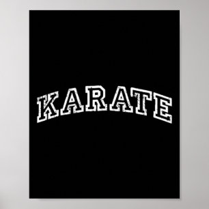 Affiche Karate Minimaliste Vintage Inspiré Rétro Varsity S
