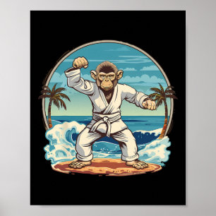 Affiche Karate Monkey Beach Kickboxing Jiu-jitsu Mma Marti
