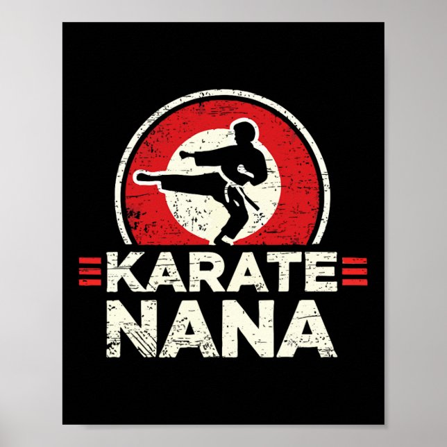 Affiche Karate Nana Retro Kick Silhouette (Devant)