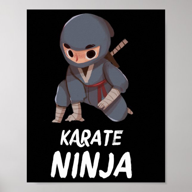Affiche Karate Ninja Boy Funny Arts Martiaux Sports (Devant)
