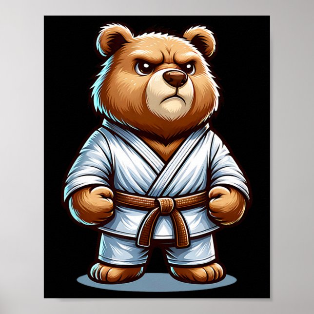 Affiche Karate Ours Martial Art Ours Brown En Gi (Devant)