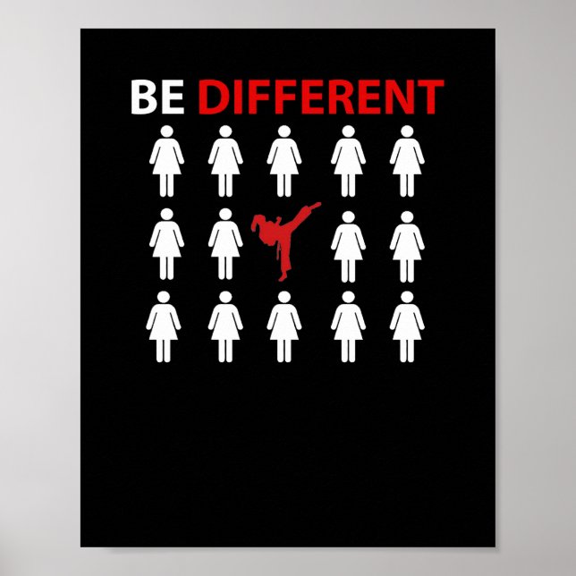 Affiche Karate Peut Être Différent Cadeau Personnalisé (Devant)