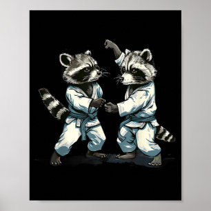 Affiche Karaté Raton Animal Mma Taekwondo Arts Martiaux