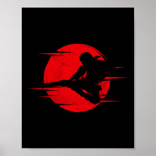 Affiche Karaté Shadow Judo Arts Martiaux Japon Kung Fu Tae