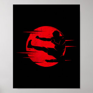 Affiche Karate Shadow Judo Arts Martiaux Japon Kung Fu Tae