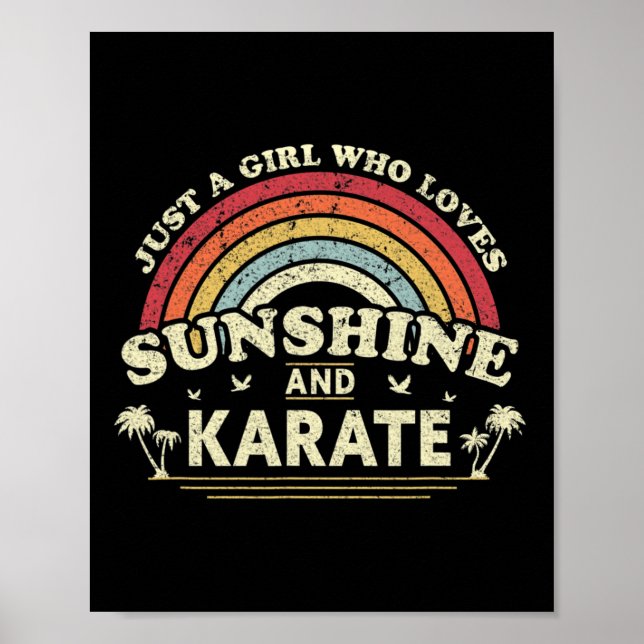 Affiche Karate Shirt. Juste Une Fille Qui Aime Le Soleil E (Devant)