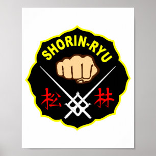Affiche Karate Shorin Ryu Style Matsubayashi Kanji Devant