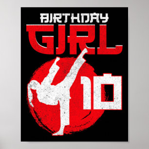 Affiche Karate Taekwondo 10 ans Anniversaire Martial Art
