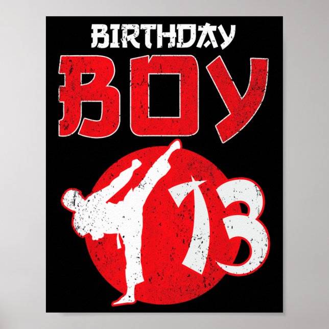 Affiche Karate Taekwondo 13 ans Anniversaire Martial Art (Devant)