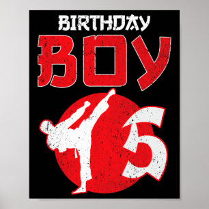 Affiche Karate Taekwondo 5 Ans Anniversaire Arts Martiaux