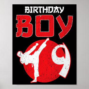 Affiche Karate Taekwondo 9 Ans Anniversaire Arts Martiaux