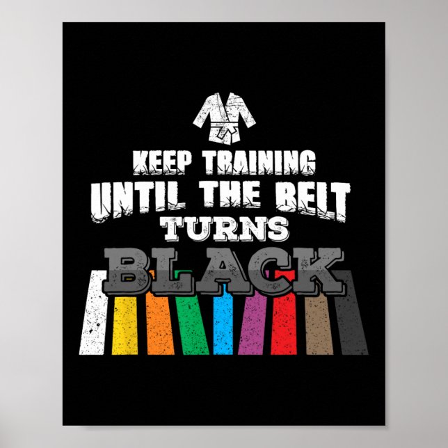 Affiche Karate Taekwondo - Continuez L'Entraînement Jusqu' (Devant)