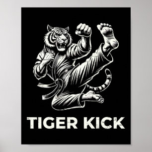 Affiche Karate Tiger Kick Arts Martiaux Féroces
