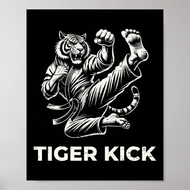 Affiche Karate Tiger Kick Fierce Martial Arts  (Devant)