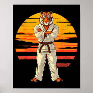 Affiche Karate Tigre Sunset Jiu-Jitsu Taekwondo Mma Tigre