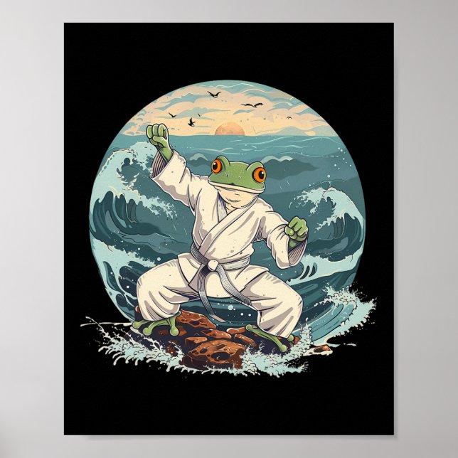 Affiche Karate Toad Taekwondo Beach Sunset Martial Arts To (Devant)