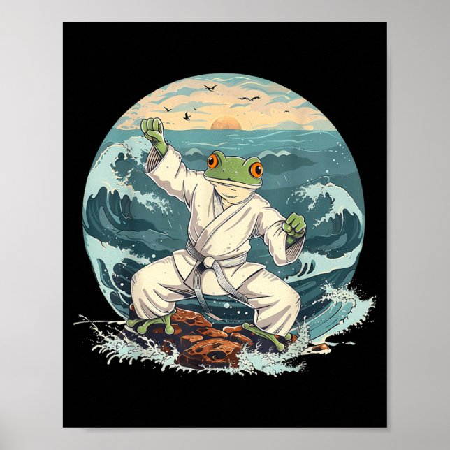 Affiche Karate Toad Taekwondo Plage Coucher de soleil Arts (Devant)