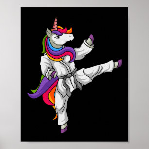 Affiche Karate Unicorn ceinture noire Japonais Arts Martia