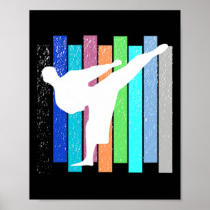 Affiche Karate vintage Judo Kickboxling Hommes femmes