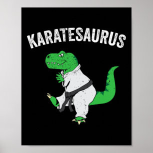 Affiche Karateka T Rex Dinosaure Mignon Arts Martiaux Drôl
