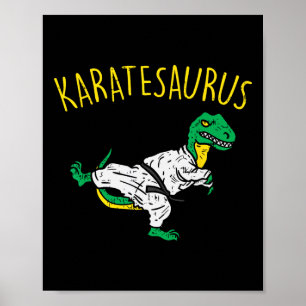 Affiche Karatesaurus Trex Karaté Drôle Dinosaure Arts Mart
