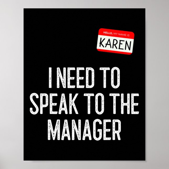 Affiche Karen Halloween Costume Parlez Au Manager Fun L (Devant)