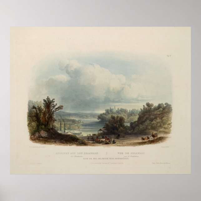 Affiche Karl Bodmer : Vue du Delaware près de Bordentown (Devant)