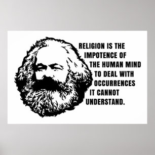 Affiche Karl Marx Cite Sur La Religion