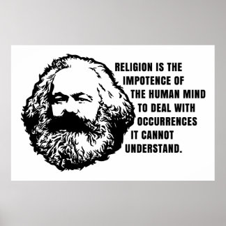 Affiche Karl Marx Cite Sur La Religion