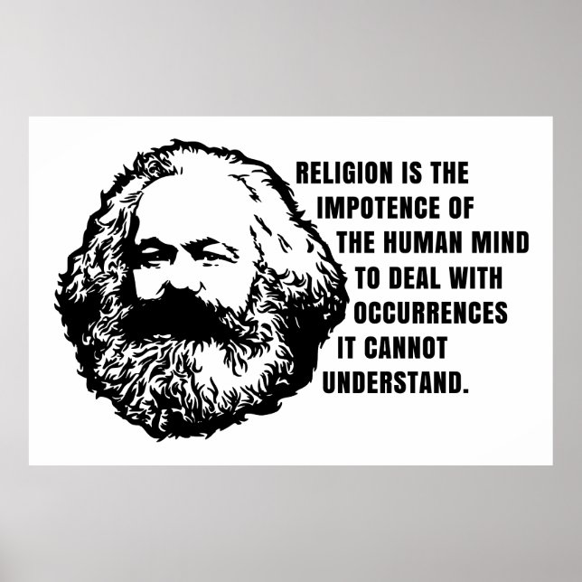 Affiche Karl Marx Cite Sur La Religion (Devant)