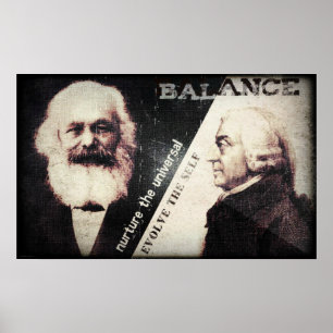 Affiche Karl Marx et Adam Smith, le zen de