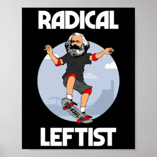 Affiche Karl Marx Skateboardant Gauchiste Radical Drôle Ma