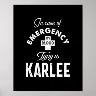 Affiche Karlee Nom personnalisé Cadeau Anniversaire