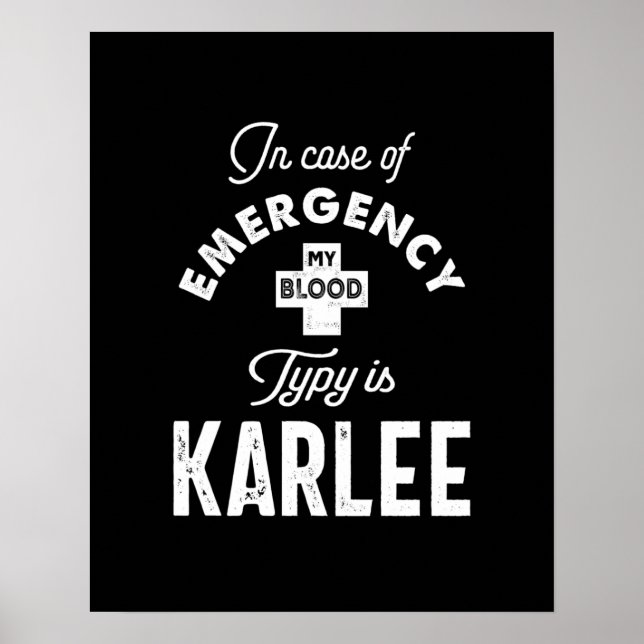 Affiche Karlee Nom personnalisé Cadeau Anniversaire (Devant)