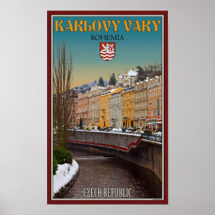 Affiche Karlovy Vary - Semnice River Winter