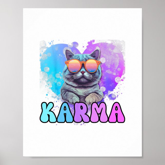 Affiche karma amoureux des chats karma karma est mon petit (Devant)