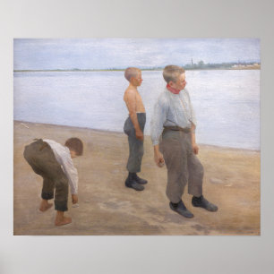 Affiche Károly Ferenczy - Garçons lançant des cailloux