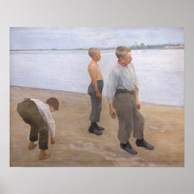 Affiche Károly Ferenczy - Garçons lançant des cailloux (Devant)