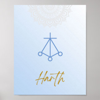 Affiche Karuna Reiki Harth Mandala Sky Blue