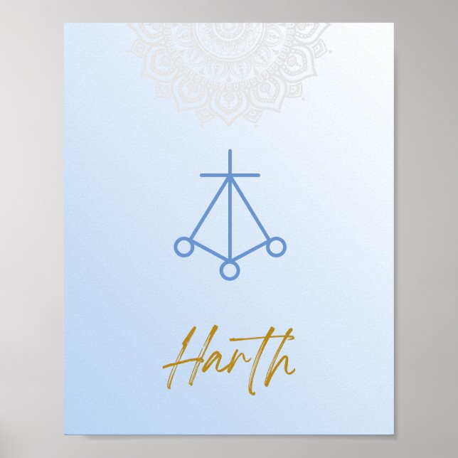 Affiche Karuna Reiki Harth Mandala Sky Blue (Devant)