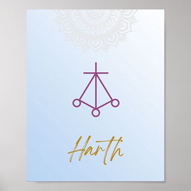 Affiche Karuna Reiki Harth Mandala Sky Blue (Devant)