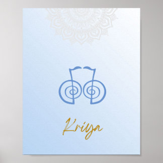 Affiche Karuna Reiki Kriya Mandala Sky Blue