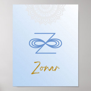Affiche Karuna Reiki Zonar Mandala Sky Blue