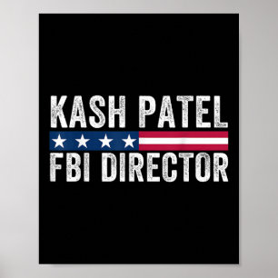 Affiche Kash Patel Fbi Directeur du drapeau patriotique am