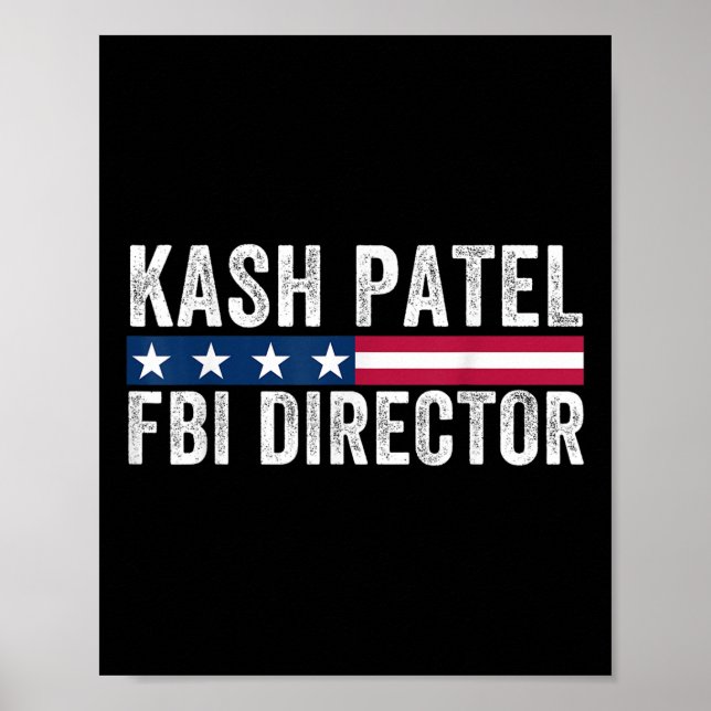 Affiche Kash Patel Fbi Directeur du drapeau patriotique am (Devant)
