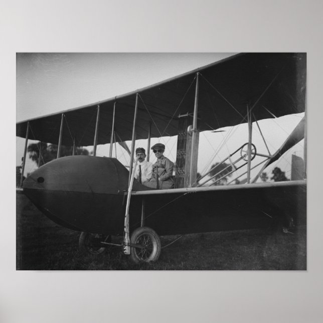 Affiche Katharine Wright avec Orville dans le modèle HS (Devant)