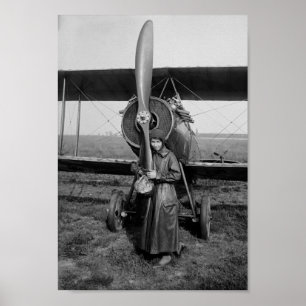 Affiche Katherine Stinson Avec Biplane - 1917