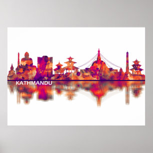 Affiche Kathmandu Nepal Skyline