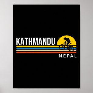 Affiche Kathmandu Népal VTT Vélo Rétro Vintage Souvenir