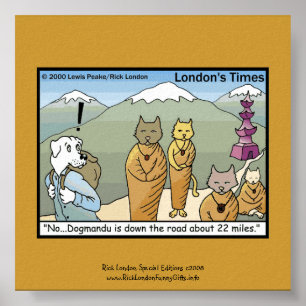 Affiche Katmandu et Dogmandu Dessin en toile